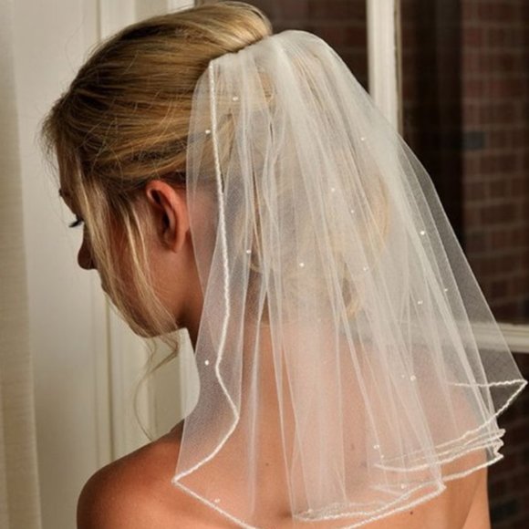 Accessories - Wedding veil white with crystals brand new